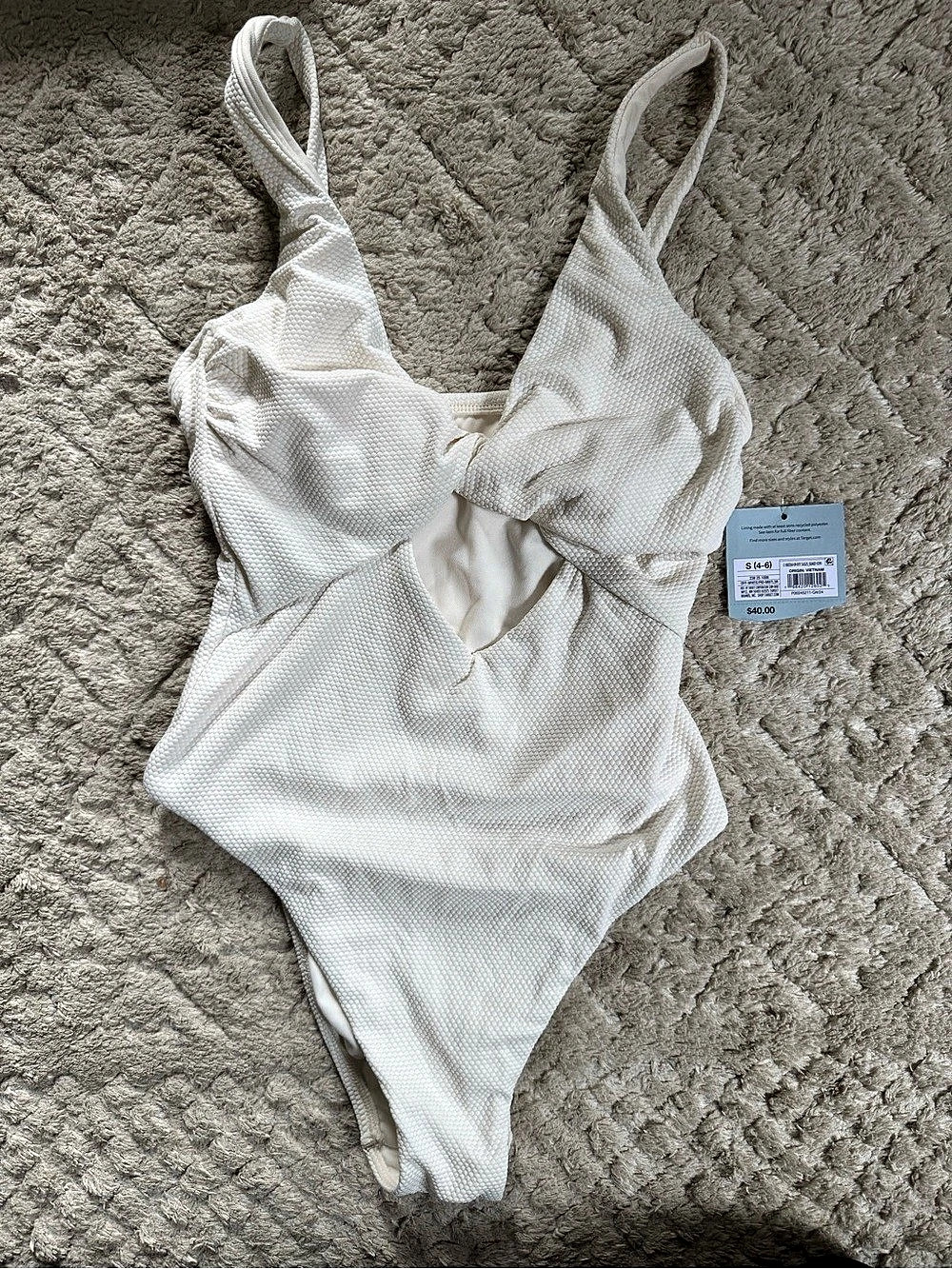 Target Textured One Piece in White Size Small NWT